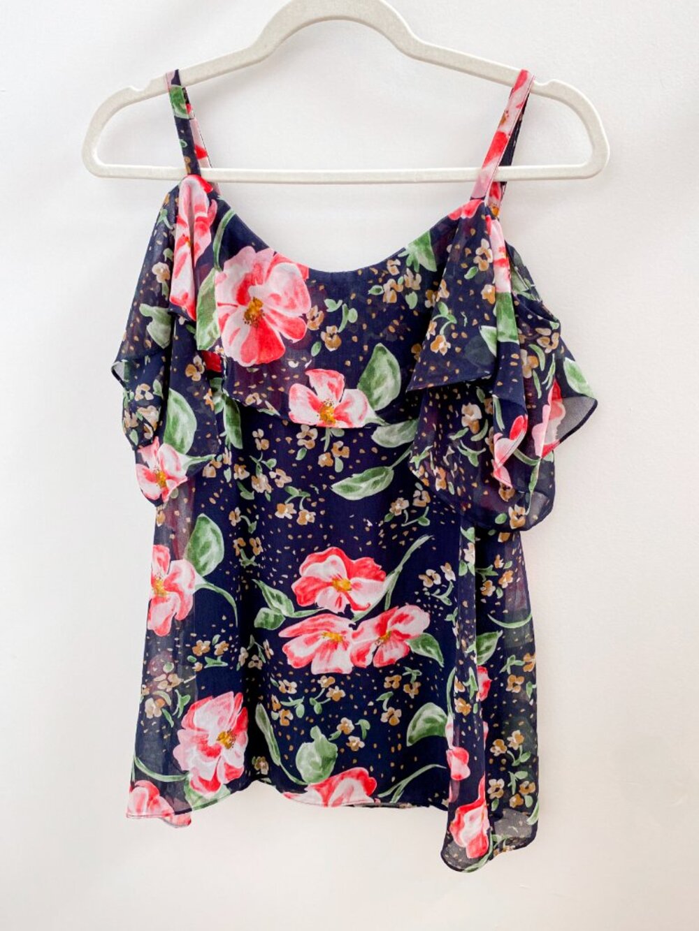 Cabi Fairytale Floral Cold Shoulder Top - Size Small